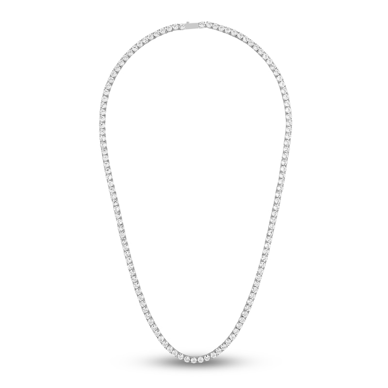 1933 by Esquire Men's Natural White Topaz Tennis Necklace Sterling Silver 22"