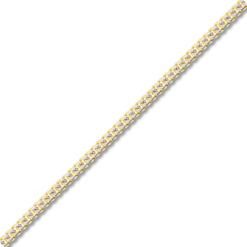 Italia D'Oro Pave Curb Link Necklace 14K Yellow Gold 22" 4.95mm