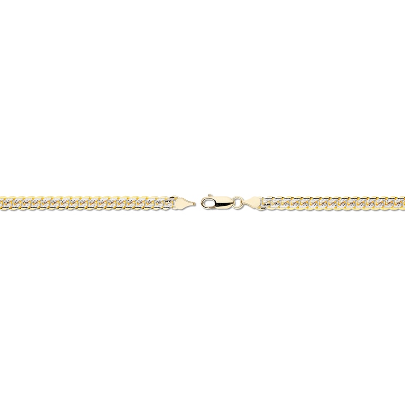 Italia D'Oro Pave Curb Link Necklace 14K Yellow Gold 22" 4.95mm