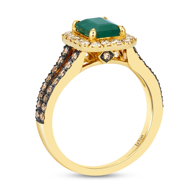 Previously Owned Le Vian Natural Emerald Ring 3/4 ct tw Diamonds 14K Honey Gold