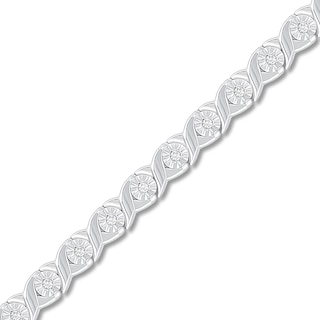 18ct White Gold Diamond D Bracelet