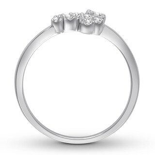 Diamond Promise Ring 1/5 ct tw Round 10K White Gold