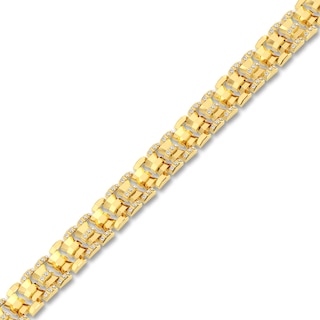 Men's Diamond Two-Row Bracelet 4-1/2 ct tw 14K Yellow Gold 8.5