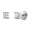Thumbnail Image 1 of Certified Diamond Solitaire Earrings 1/2 ct tw Princess 14K White Gold (I1/I)