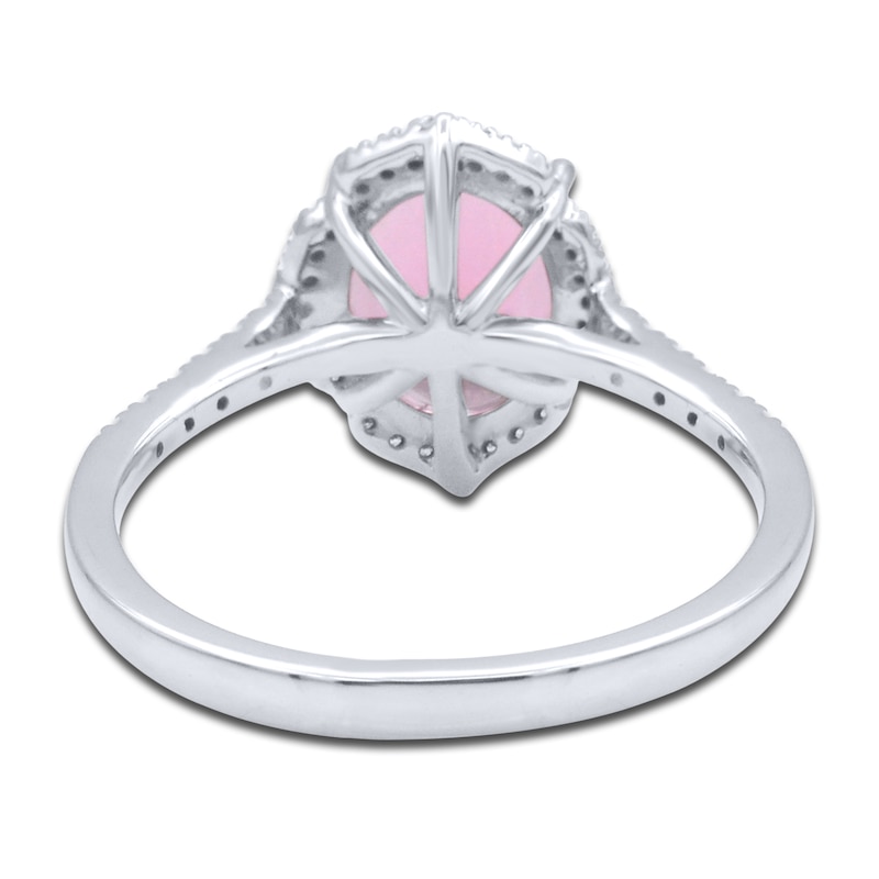 Main Image 3 of Natural Pink Tourmaline Ring 1/6 ct tw Diamonds 14K White Gold