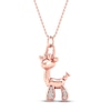 Thumbnail Image 1 of Diamond Giraffe Necklace 1/20 ct tw Sterling Silver 14K Rose Gold Plated