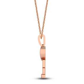 Lock & Key Necklace 1/15 cttw Diamonds Sterling Silver & 10K Rose Gold 18