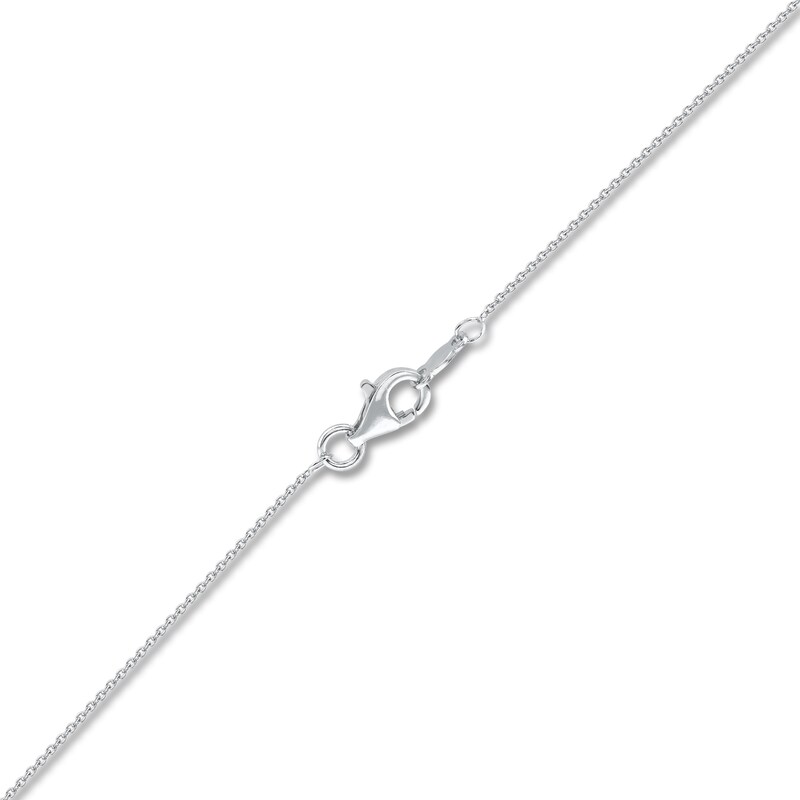 Marquise-Cut Natural Aquamarine & Diamond Cross Pendant Necklace 1/15 ct tw 14K White Gold