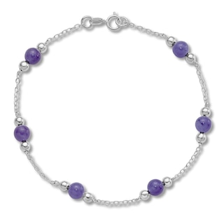 14.4mm Genuine Natural Purple Amethyst Crystal Beads Bracelet