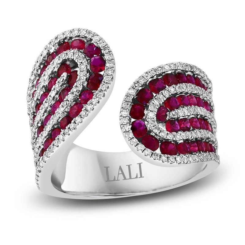 Main Image 1 of LALI Jewels Natural Ruby & Diamond Ring 1/2 ct tw 14K White Gold