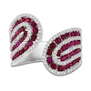 Thumbnail Image 2 of LALI Jewels Natural Ruby & Diamond Ring 1/2 ct tw 14K White Gold