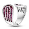 Thumbnail Image 3 of LALI Jewels Natural Ruby & Diamond Ring 1/2 ct tw 14K White Gold