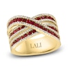 Thumbnail Image 0 of LALI Jewels Round Natural Ruby & Diamond Ring 5/8 ct tw 14K Yellow Gold
