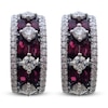 Thumbnail Image 0 of Marquise-Cut Natural Ruby & Diamond Huggie Earrings 7/8 ct tw 18K White Gold