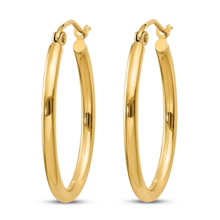 Polished Oval Hoop Earrings 14k Yellow Gold Jared 5905