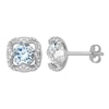 Thumbnail Image 0 of Aquamarine Earrings 1/4 ct tw Diamonds 10K White Gold