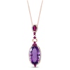 Thumbnail Image 1 of LALI Jewels Natural Garnet, Natural Sapphire & Natural Amethyst Necklace 1/4 ct tw Diamonds 14K Rose Gold