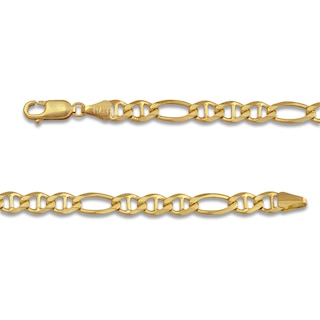 Solid Figaro Chain Bracelet 14K Yellow Gold 8 5.0mm