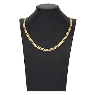 Light Solid Curb Link Necklace 14K Yellow Gold 22