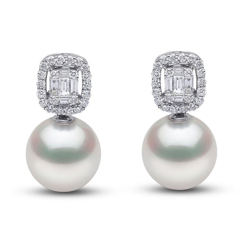 Main Image 1 of Yoko London South Sea Cultured Pearl Earrings 5/8 ct tw Diamonds 18K White Gold