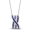 Thumbnail Image 1 of LALI Jewels Natural Blue Sapphire & Diamond Pendant Necklace 1/2 ct tw 14K White Gold