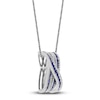 Thumbnail Image 2 of LALI Jewels Natural Blue Sapphire & Diamond Pendant Necklace 1/2 ct tw 14K White Gold