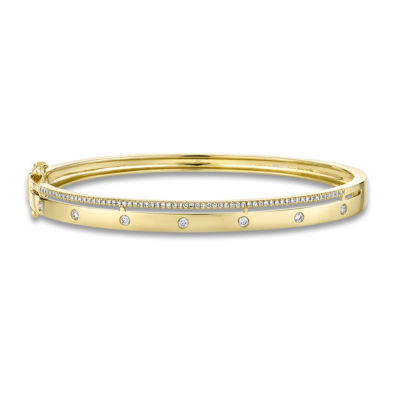 Main Image 1 of Shy Creation Diamond Bangle Bracelet 1/3 ct tw Round 14K Yellow Gold SC55020587ZS