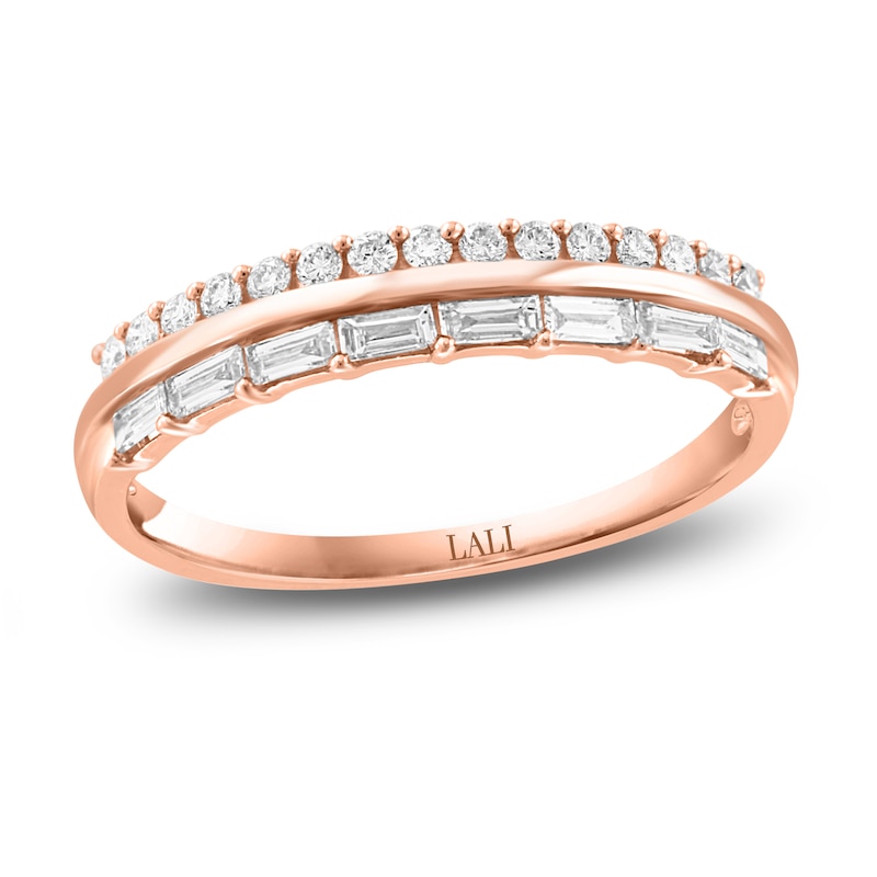 Main Image 1 of LALI Jewels Diamond Ring 3/8 ct tw Round/Baguette 14K Rose Gold