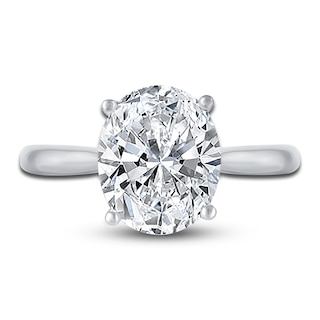 3Ct Round Lab-Created Diamond Solitaire Engagement Ring 14K White