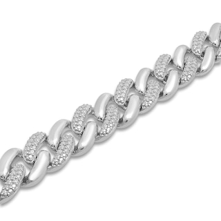 1 Ct. T.W. Diamond Square Curb Link Chain Necklace