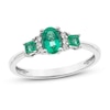 Thumbnail Image 1 of Natural Emerald Ring 1/20 ct tw Diamonds 14K White Gold