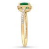 Thumbnail Image 3 of Natural Emerald Ring 1/5 ct tw Diamonds 14K Yellow Gold