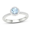Thumbnail Image 0 of Natural Aquamarine Ring 3/8 ct tw Diamonds 14K White Gold