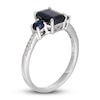 Thumbnail Image 2 of LALI Jewels Natural Blue Sapphire 3-Stone Engagement Ring 1/20 ct tw Diamonds 14K White Gold