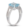 Thumbnail Image 2 of LALI Jewels Natural Aquamarine Engagement Ring 1/4 ct tw Diamonds 14K White Gold