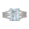 Thumbnail Image 3 of LALI Jewels Natural Aquamarine Engagement Ring 1/4 ct tw Diamonds 14K White Gold