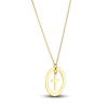 Thumbnail Image 2 of Cutout Circle Cross Necklace 14K Yellow Gold 16&quot;