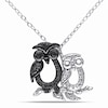 Thumbnail Image 1 of Black Diamond Owl Diamond Accents Necklace Sterling Silver 18&quot;