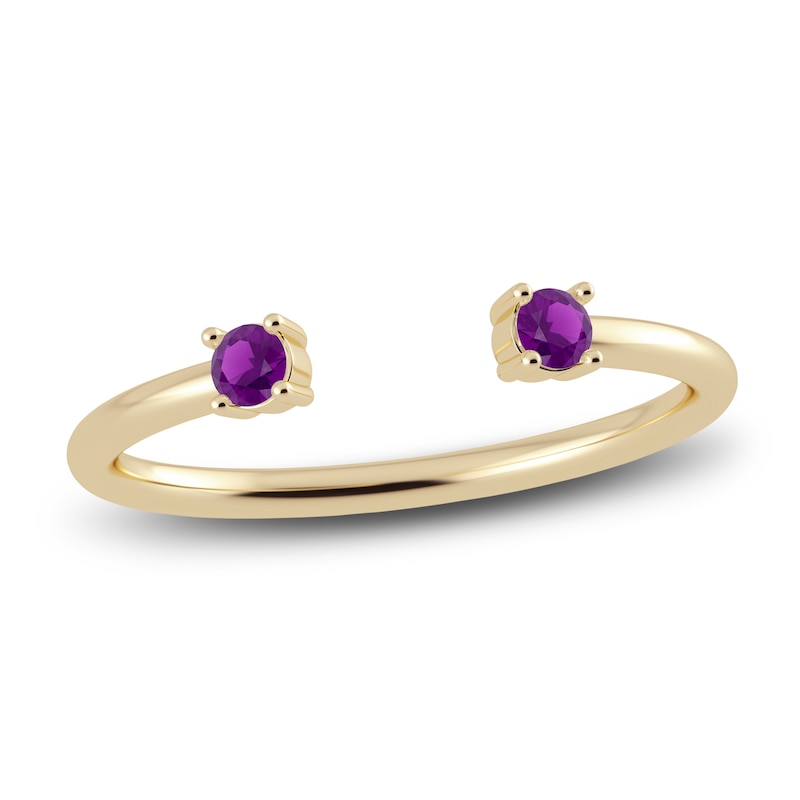 Juliette Maison Natural Amethyst Cuff Ring 10K Yellow Gold