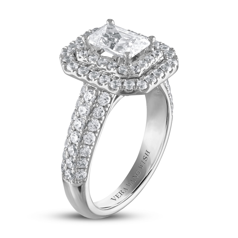 Main Image 2 of Vera Wang WISH Diamond Engagement Ring 2-1/4 ct tw Emerald-cut 14K White Gold