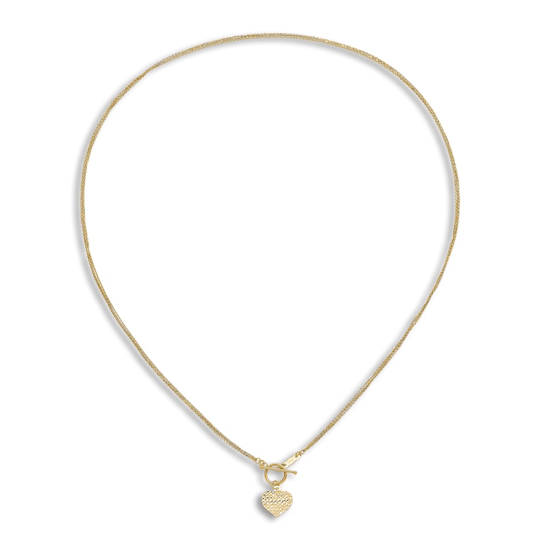 Main Image 3 of Triple Strand Heart Necklace 14K Yellow Gold 18&quot;