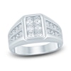 Thumbnail Image 1 of Men's Diamond Wedding Band 2 ct tw Princess/Round 14K White Gold