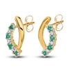 Thumbnail Image 2 of Natural Emerald Earrings Diamond Accents 14K Yellow Gold