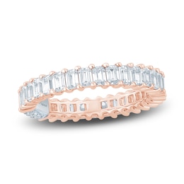 Pnina Tornai Diamond Eternity Ring 2-1/2 ct tw Emerald 14K Rose Gold