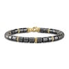 Thumbnail Image 0 of 1933 by Esquire Men's Natural Hematite Bead Bracelet 18K Yellow Gold-Plated Sterling Silver 8.5"