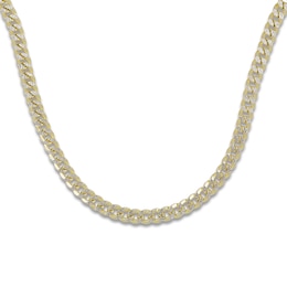 Semi-Solid Curb Chain Necklace 10K Yellow Gold 22&quot; 7.8mm