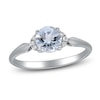 Thumbnail Image 0 of Natural Aquamarine & Diamond Engagement Ring 1/20 ct tw 14K White Gold