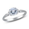 Thumbnail Image 1 of Natural Aquamarine & Diamond Engagement Ring 1/20 ct tw 14K White Gold