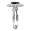 Thumbnail Image 2 of Pear-Shaped Natural Blue Sapphire & Diamond Halo Engagement Ring 1/2 ct tw 14K White Gold