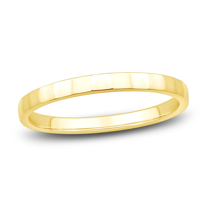 Main Image 1 of High-Polish Faceted Wedding Band 14K Yellow Gold 1.9mm